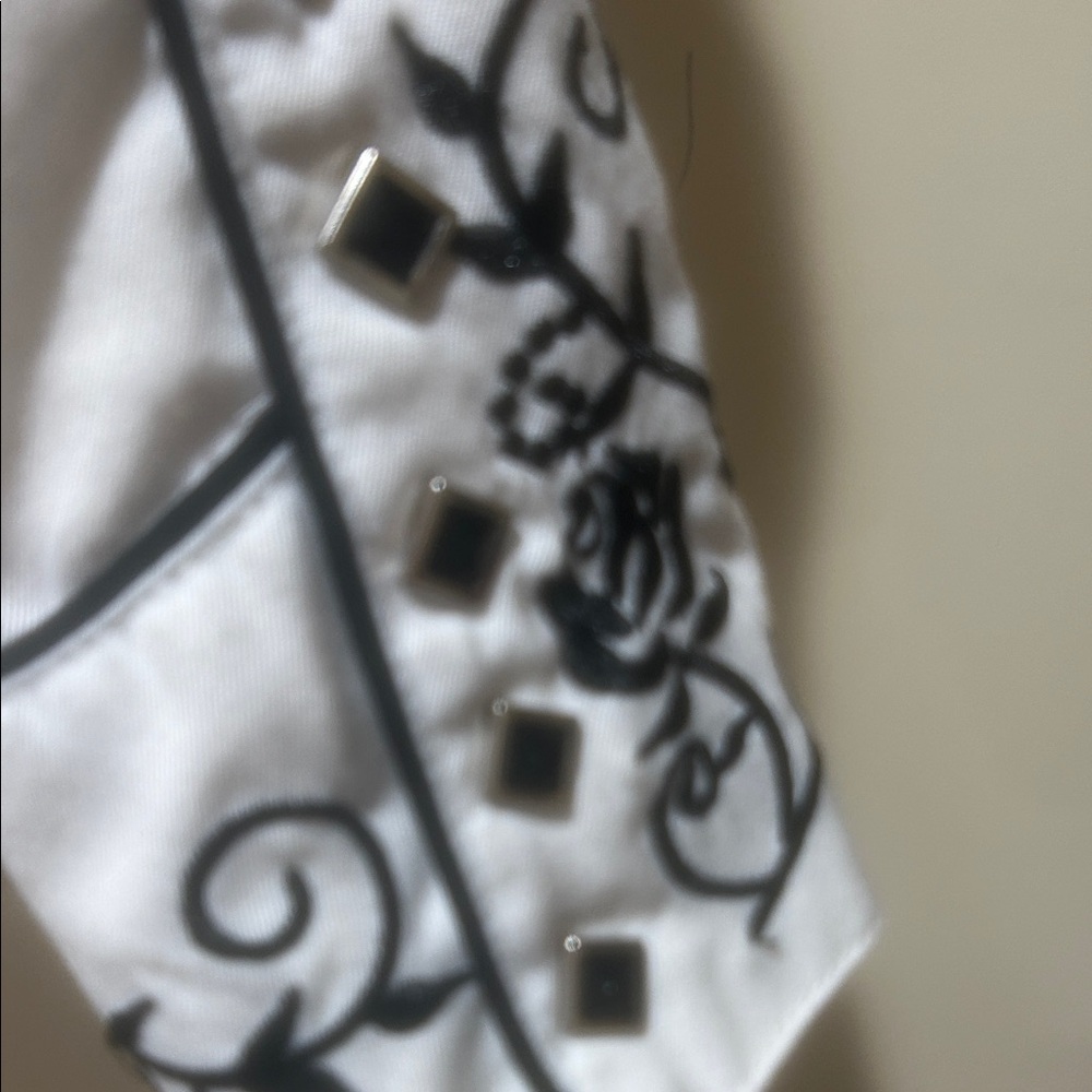 White Shirt with Black Embroidery - Picture 8 of 8